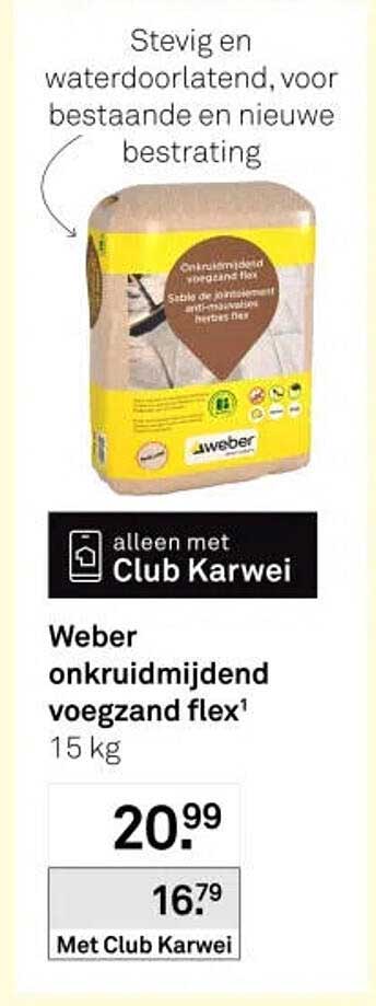 Weber onkruidmijdend voegzand flex 15 kg
