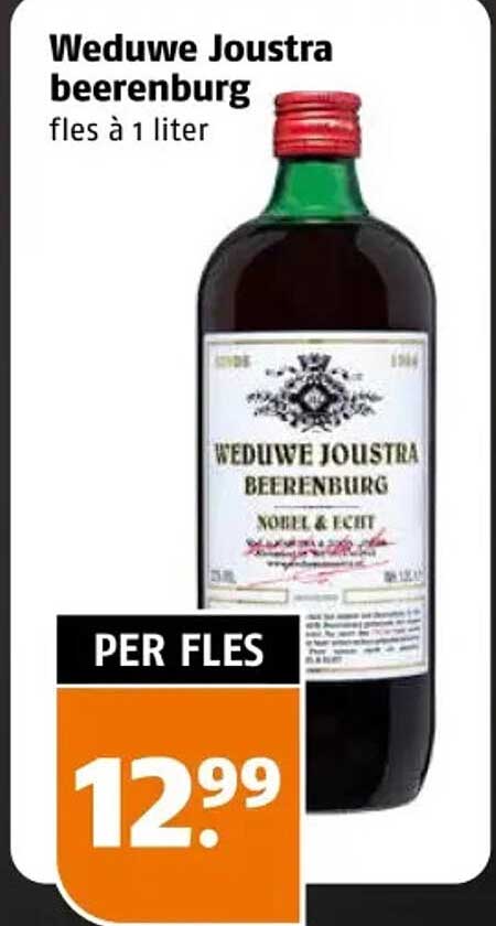 Weduwe Joustra beerenburg fles à 1 liter