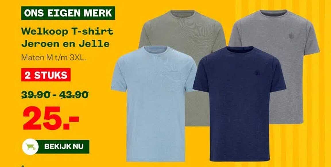 Welkoop T-shirt Jeroen en Jelle 2 STUKS