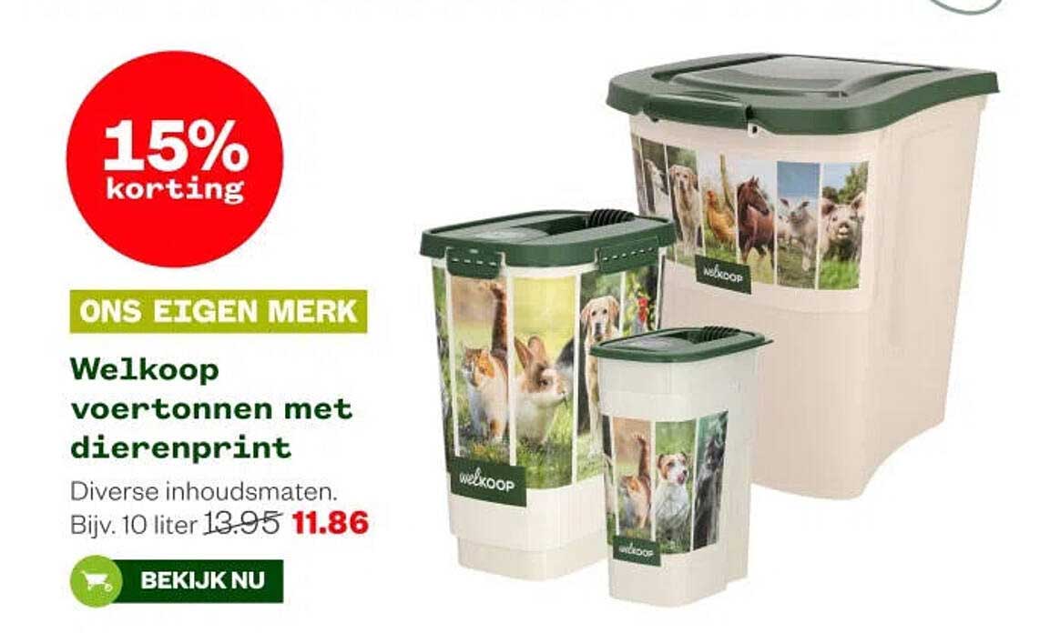 Welkoop voertonnen met dierenprint