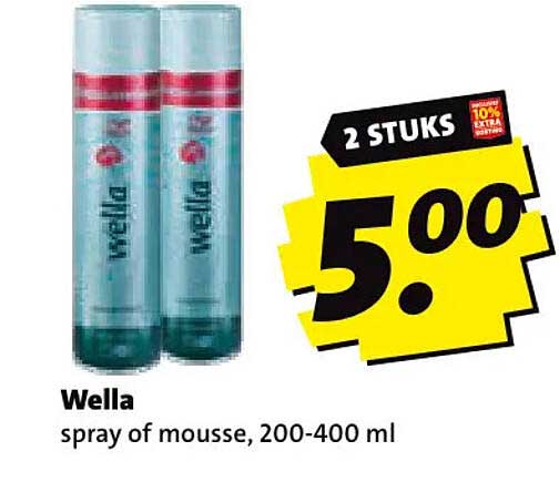 Wella spray of mousse, 200-400 ml 2 STUKS