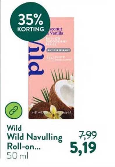 Wild Navulling Roll-on... 50 ml 35% KORTING