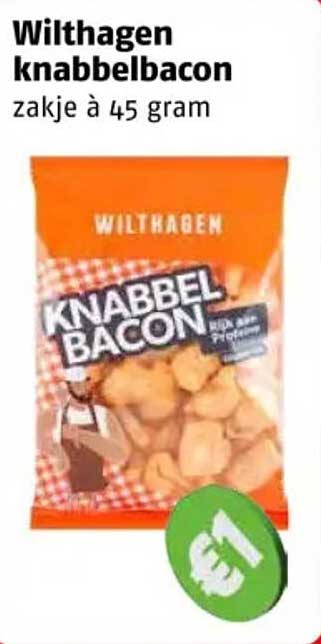 Wilhagen Knabbelbacon zakje à 45 gram