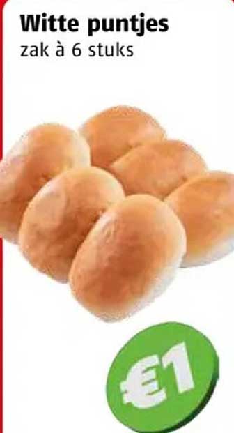 Witte puntjes zak à 6 stuks