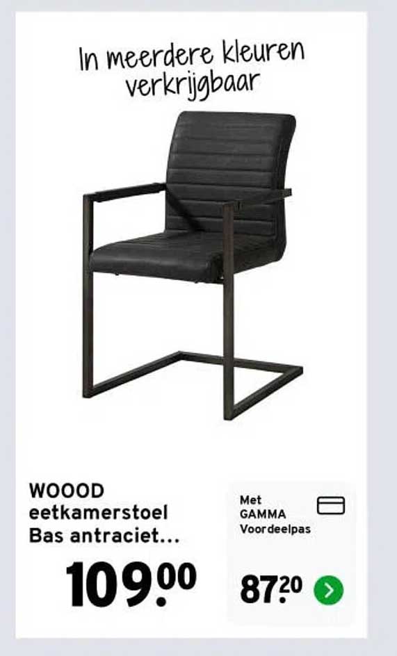 WOOOD eetkamerstoel Bas antraciet...