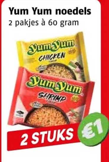 Yum Yum noedels 2 pakjes à 60 gram 2 STUKS