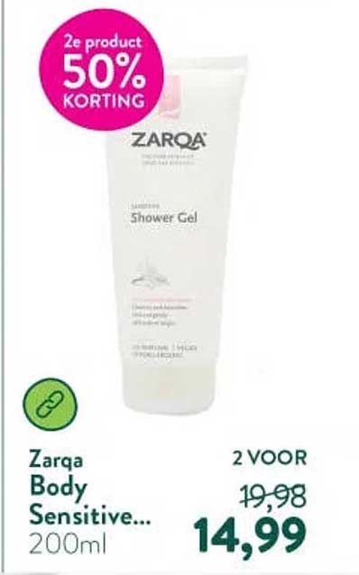 Zarqa Body Sensitive... 200ml 2e product 50% korting