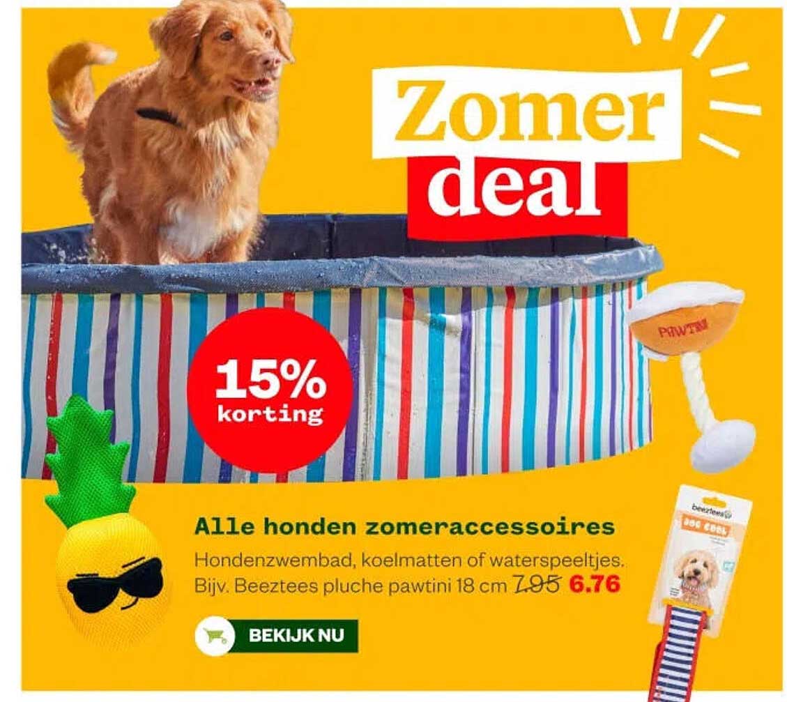 Zomer deal 15% korting Alle honden zomeraccessoires