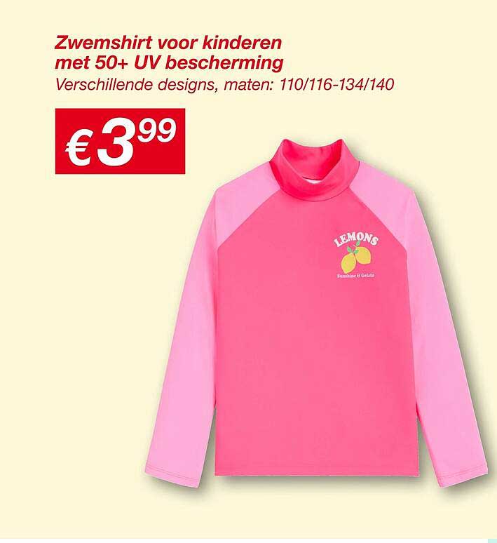 Zwemshirt voor kinderen met 50+ UV bescherming