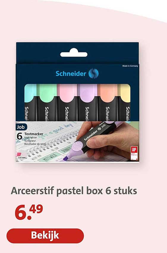Arceerstift pastel box 6 stuks