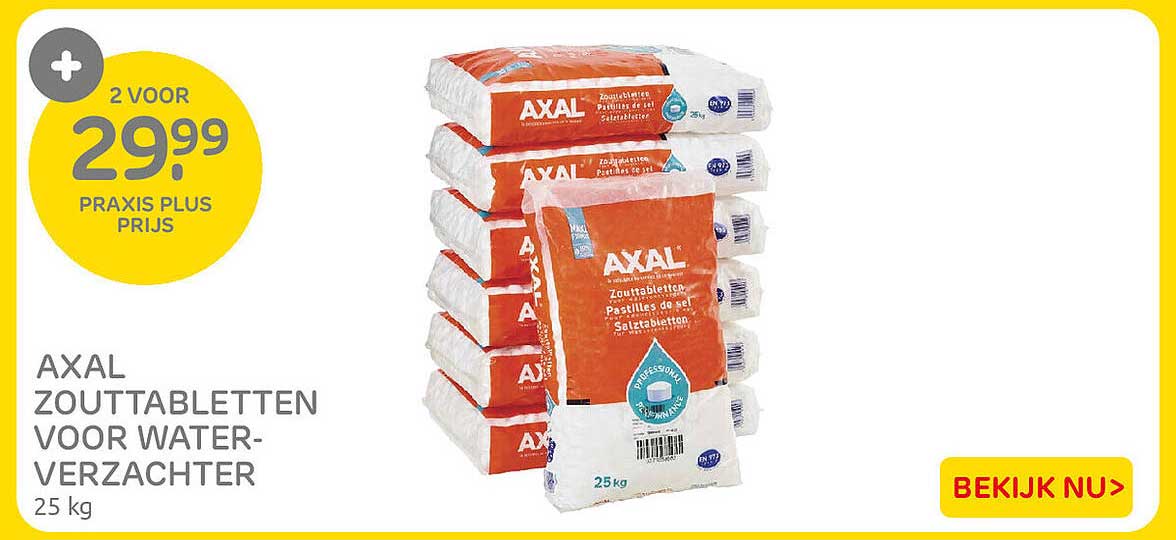 AXAL ZOUTTABLETTEN VOOR WATER-VERZACHTER 25 kg