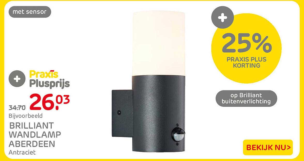 BRILLIANT WANDLAMP ABERDEEN Antraciet