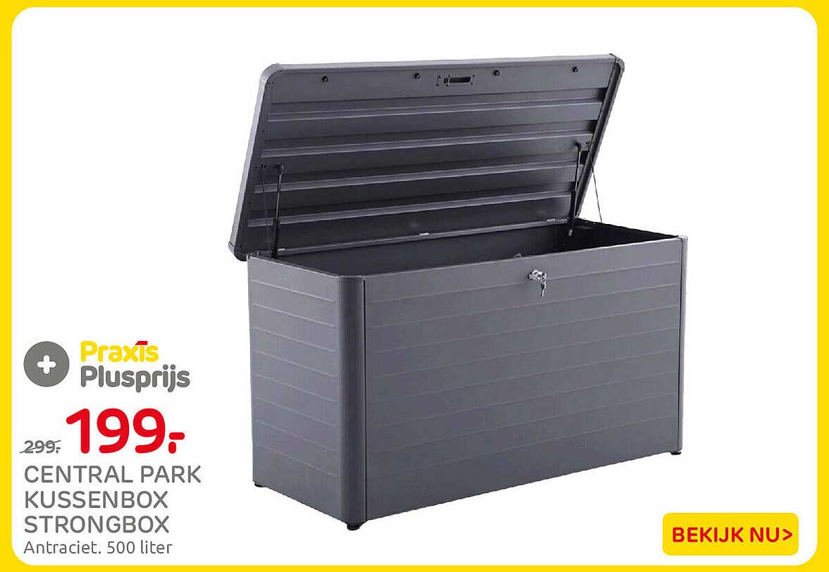 CENTRAL PARK KUSSENBOX STRONGBOX Antraciet. 500 liter