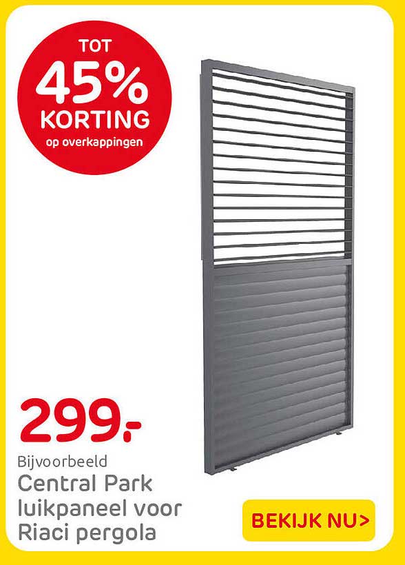 Central Park luikpaneel voor Riaci pergola