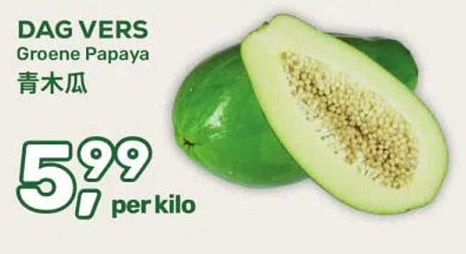 DAG VERS Groene Papaya 青木瓜