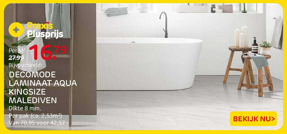 DECOMODE LAMINAAT AQUA KINGSIZE MALEDIVEN