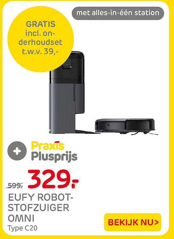 EUFY ROBOT-STOFZUIGER OMNI Type C20 met alles-in-één station GRATIS incl. onderhoudset t.w.v. 39,-