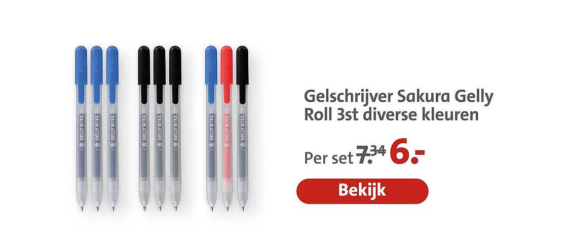 Gelschrijver Sakura Gelly Roll 3st diverse kleuren