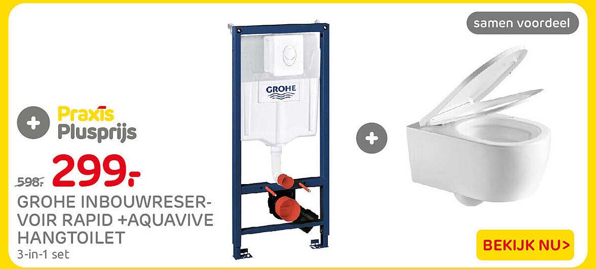 GROHE INBOUWRESERVOIR RAPID + AQUAVIVE HANGTOILET