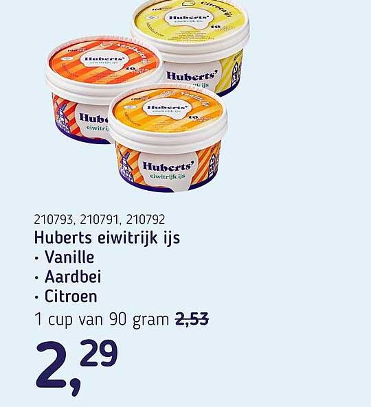 Huberts eiwitrijk ijs Vanille Aardbei Citroen