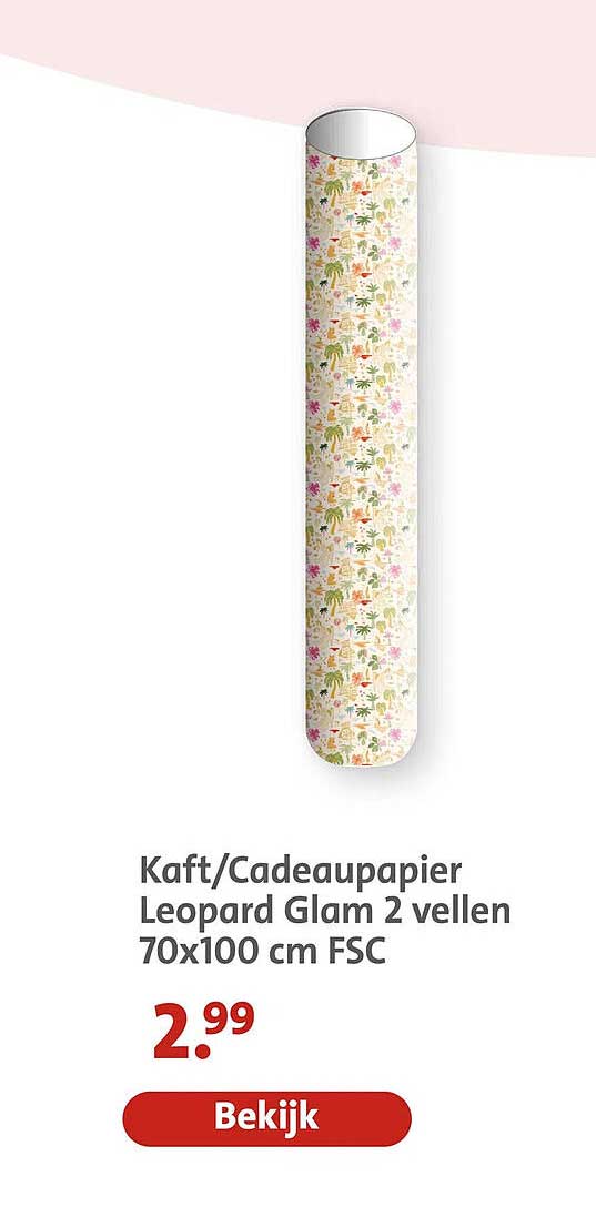 Kaft/Cadeaupapier Leopard Glam 2 vellen 70x100 cm FSC