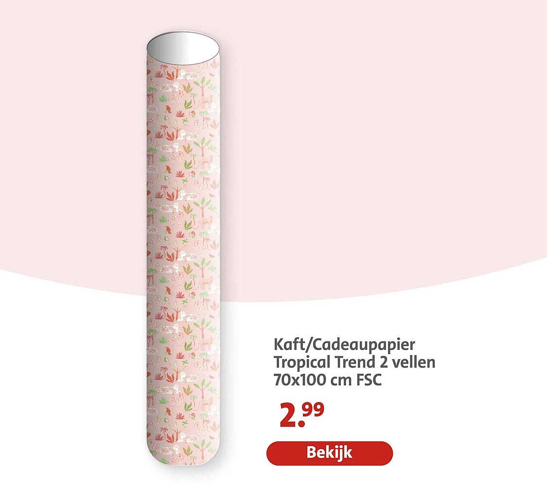 Kaft/Cadeaupapier Tropical Trend 2 vellen 70x100 cm FSC