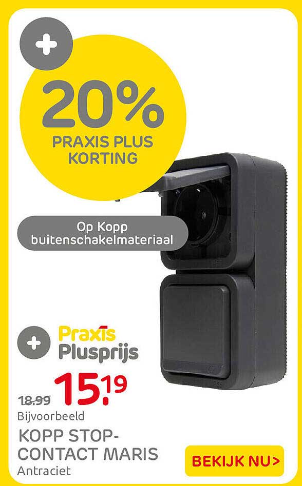 KOPP STOP-CONTACT MARIS Antraciet
