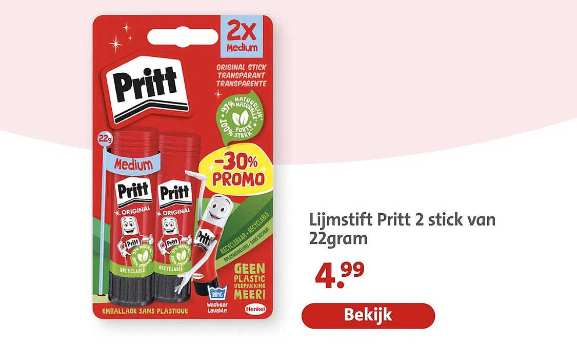 Lijmstift Pritt 2 stick van 22gram