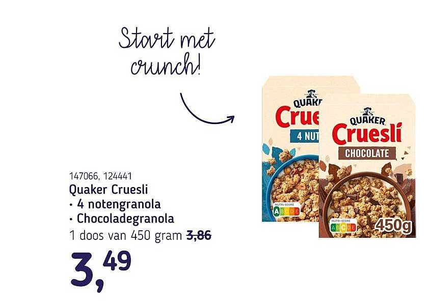 Quaker Cruesli • 4 notengranola • Chocoladegranola