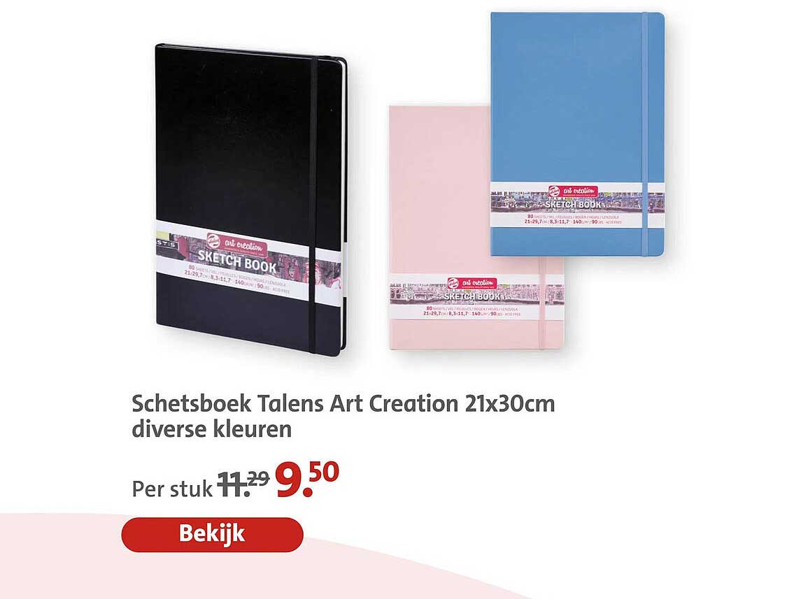 Schetsboek Talens Art Creation 21x30cm diverse kleuren