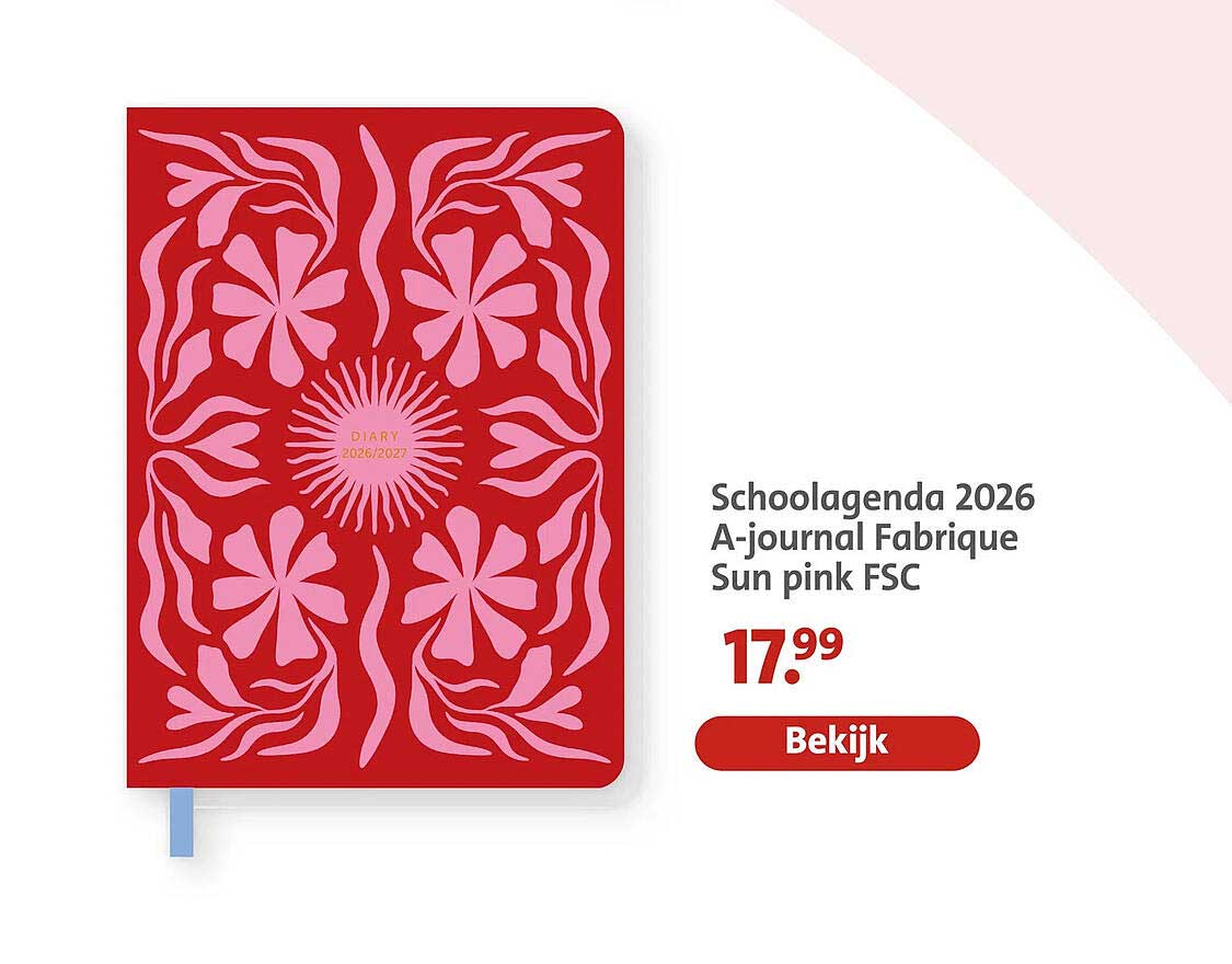 Schoolagenda 2026 A-journal Fabrique Sun pink FSC