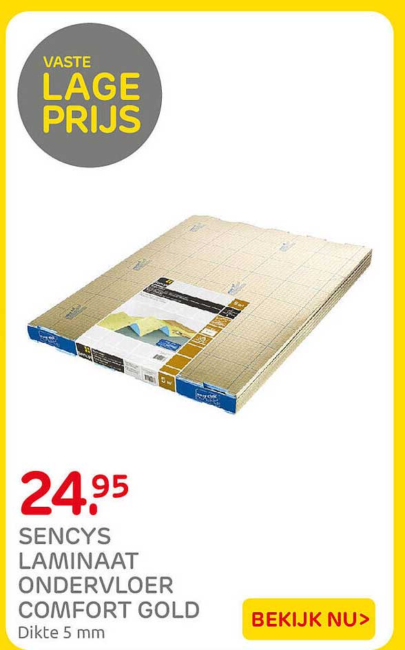 Sencys laminaat ondervloer Comfort Gold
