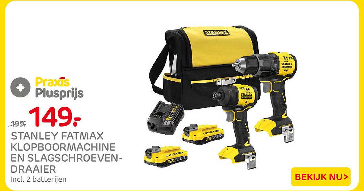 STANLEY FATMAX KLOPBOORMACHINE EN SLAGSCHROEVENDRAAIER