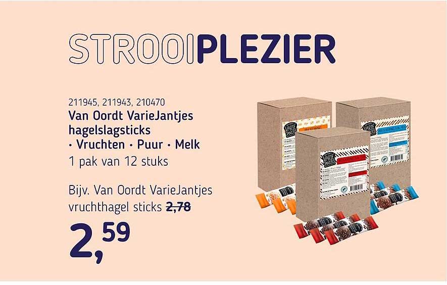 Van Oordt VarieJantjes hagelslagsticks • Vruchten • Puur • Melk