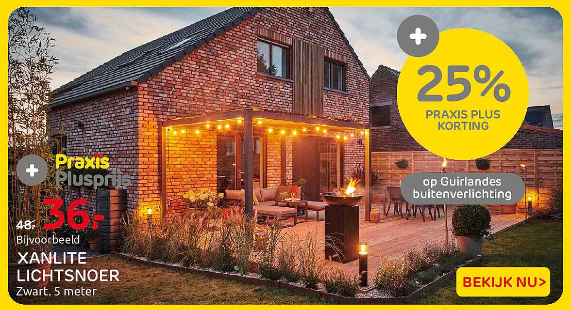 XANLITE LICHTSNOER Zwart. 5 meter 25% PRAXIS PLUS KORTING