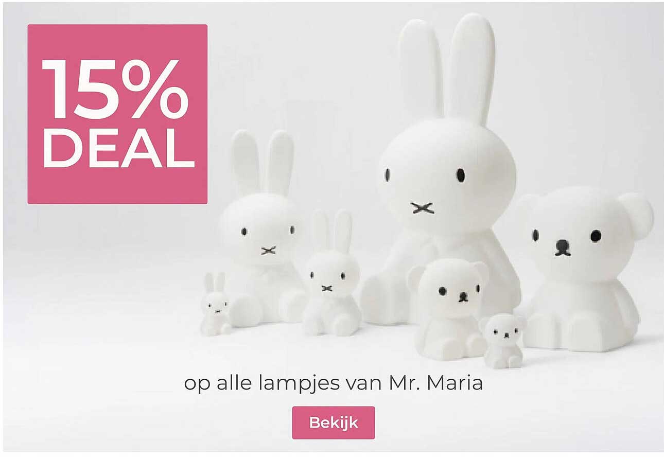 15% DEAL op alle lampjes van Mr. Maria