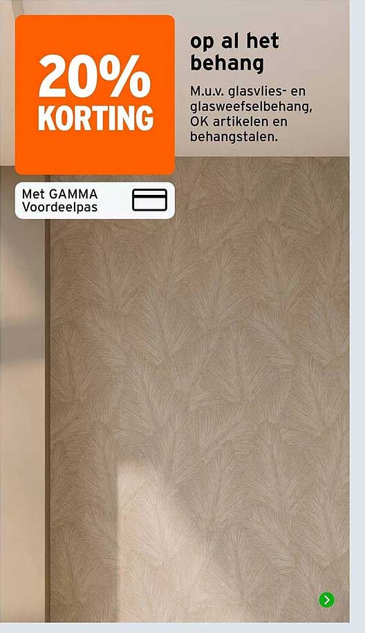 20% korting op al het behang