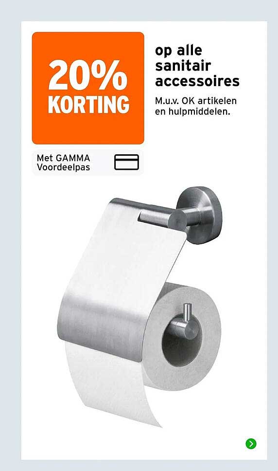 20% KORTING op alle sanitair accessoires
