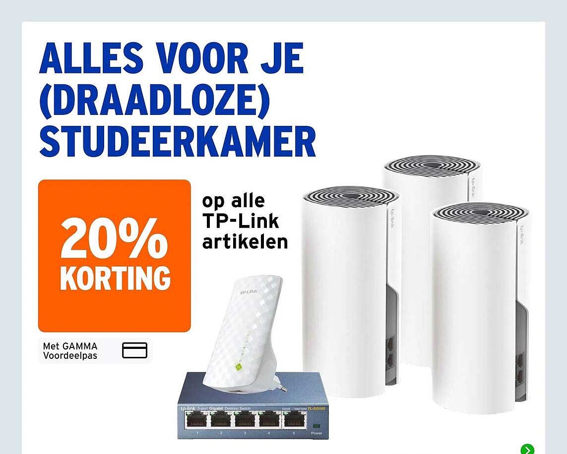20% KORTING op alle TP-Link artikelen