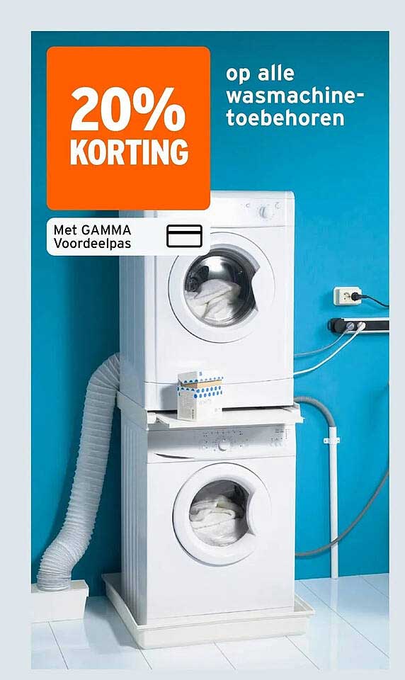 20% KORTING op alle wasmachine-accessoires