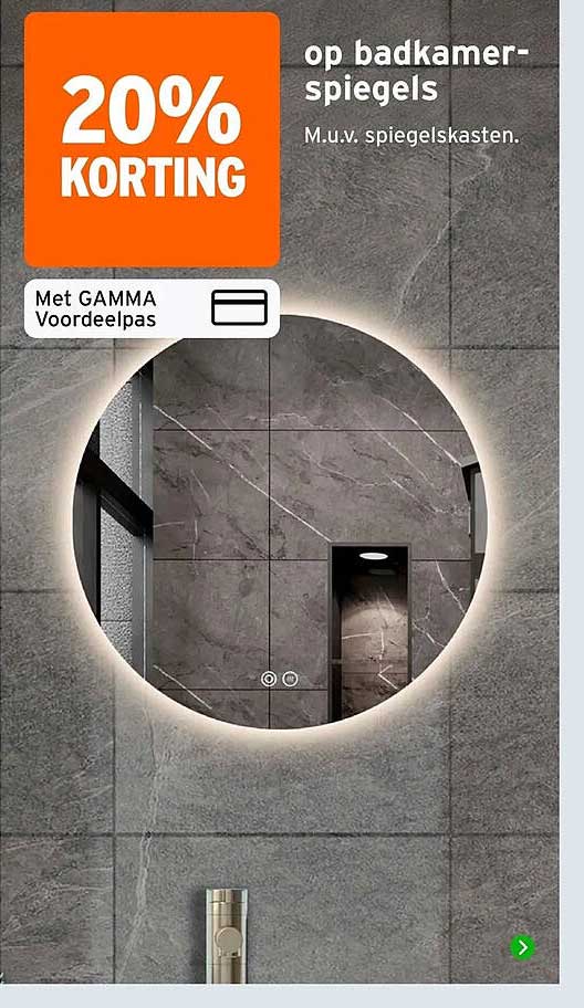 20% korting op badkamerspiegels