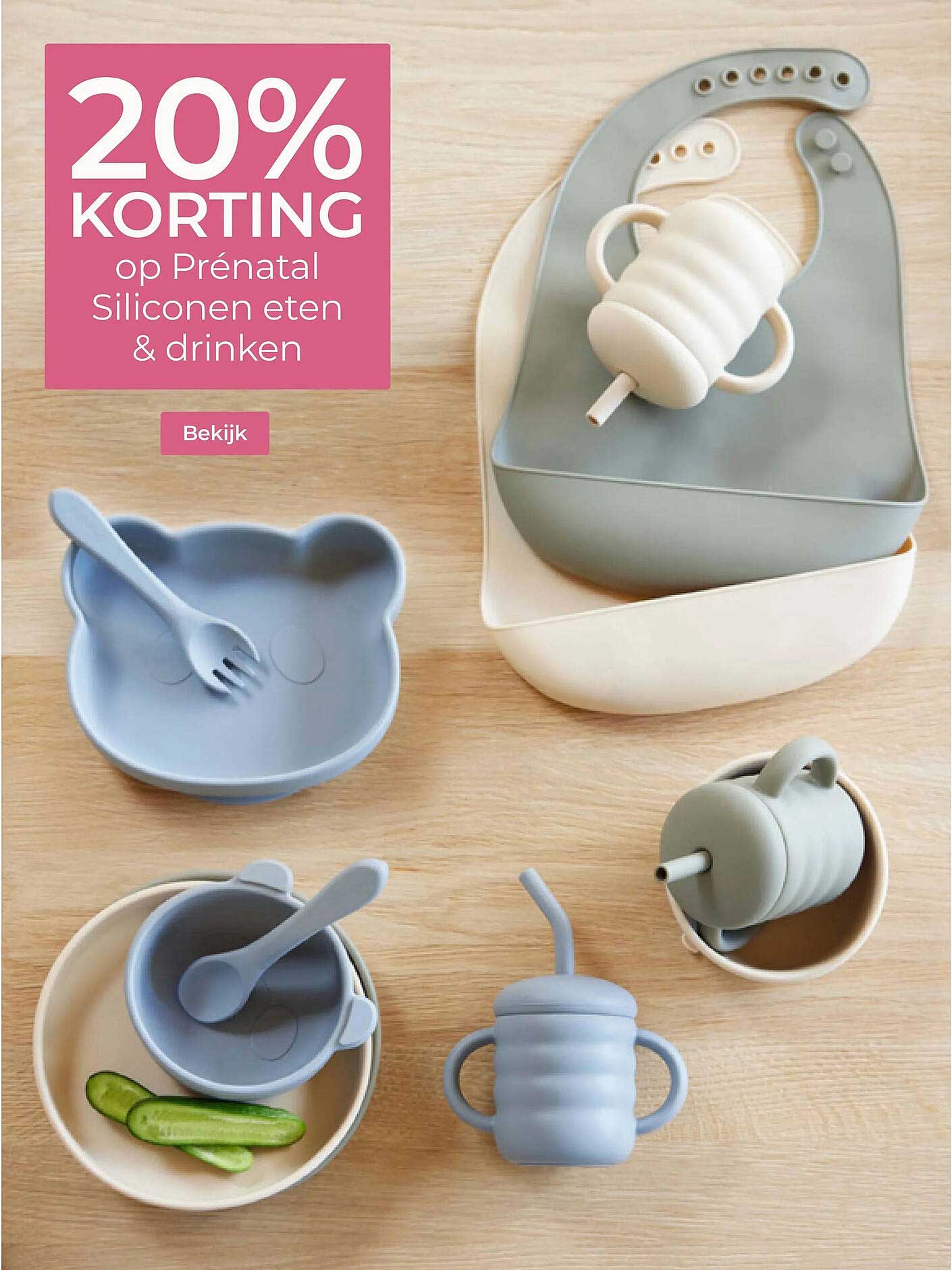 20% KORTING op Prénatal Siliconen eten & drinken