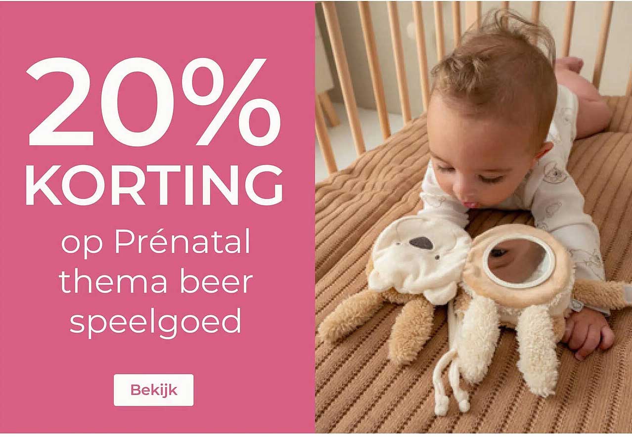 20% KORTING op Prénatal thema beer speelgoed