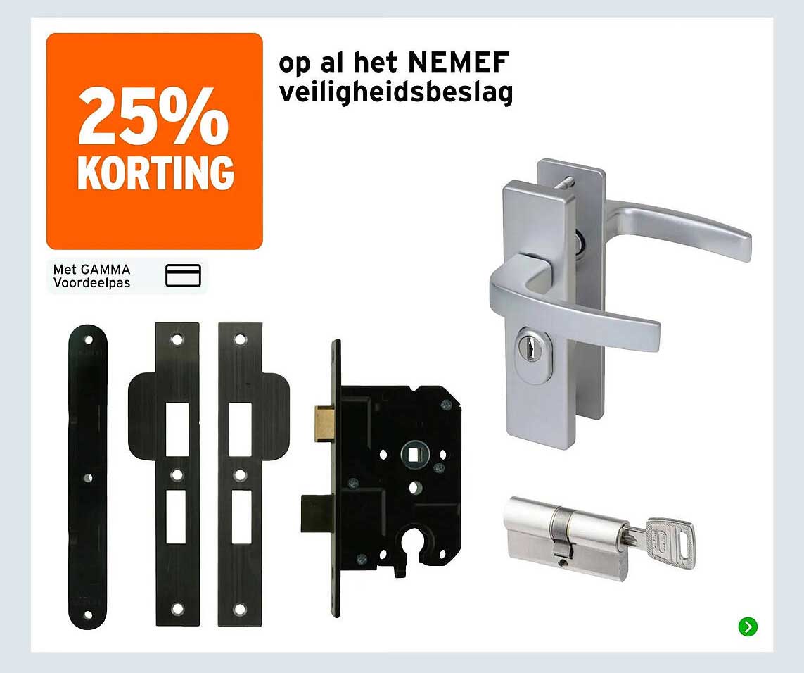 25% korting op al het NEMEF veiligheidsbeslag