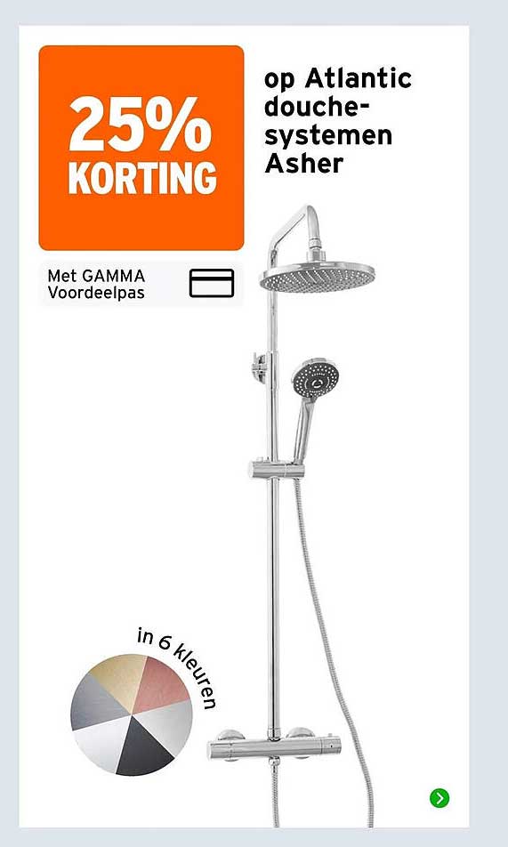25% KORTING op Atlantic douche-systemen Asher