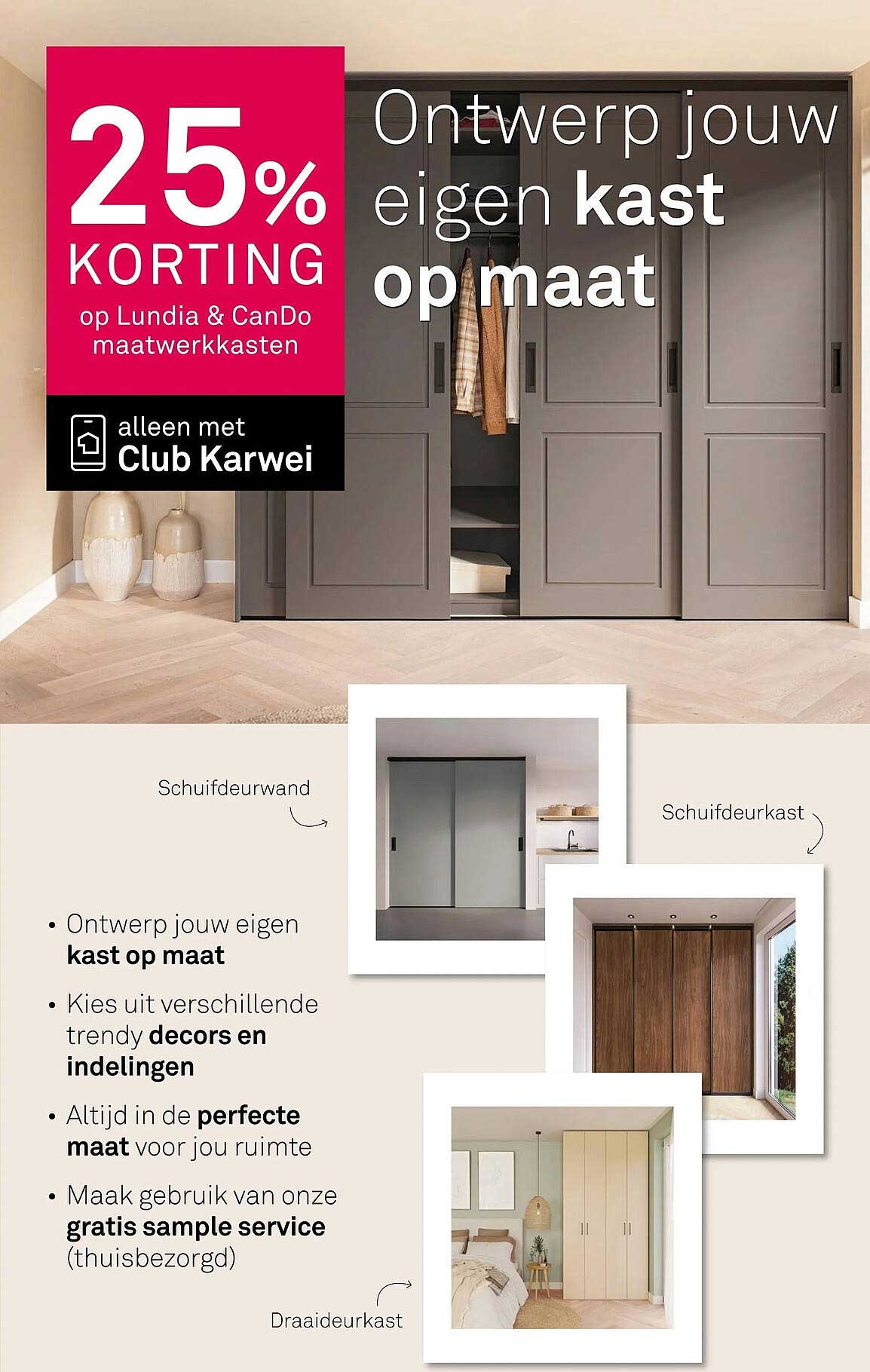 25% korting op Lundia & CanDo maatwerkkasten