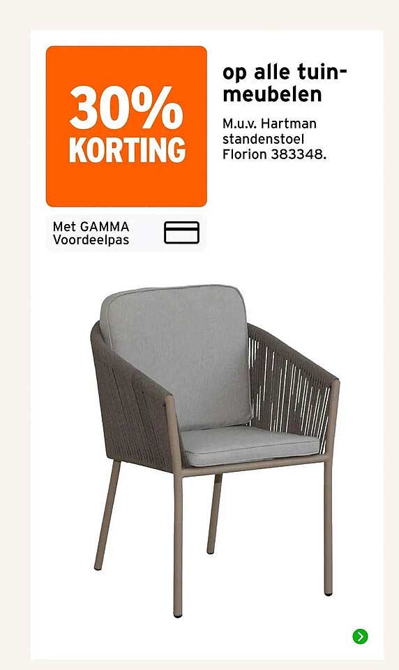 30% korting op alle tuinmeubelen