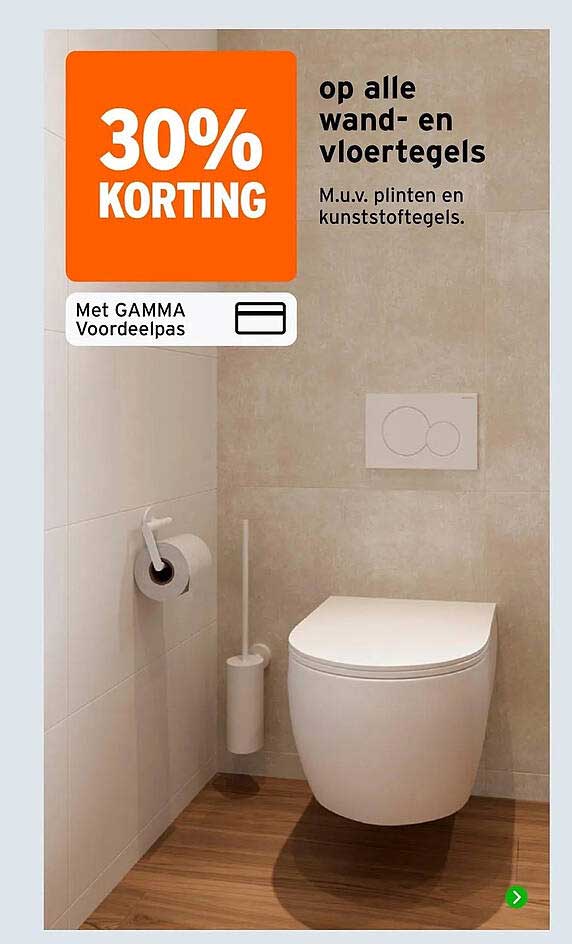 30% KORTING op alle wand- en vloertegels
