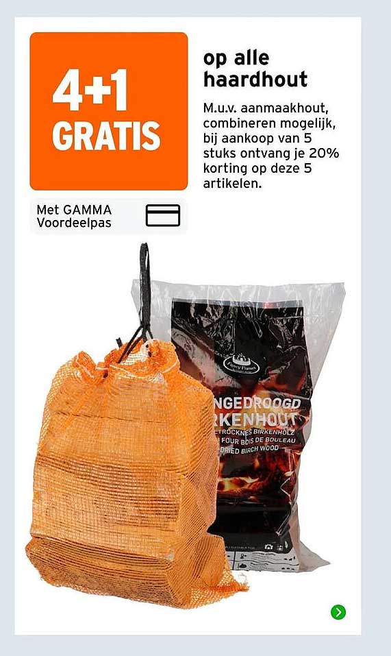 4+1 GRATIS op alle haardhout