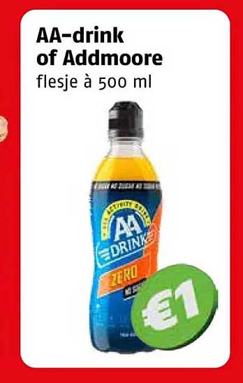 AA-drink of Addmoore flesje à 500 ml